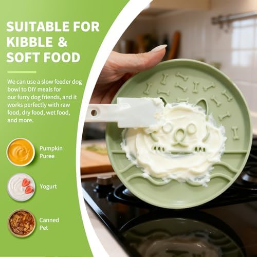 Slow Feeder Dog Bowl for Small Medium Dogs & Cats, 7.5 Inch Non Slip Slow Bowl with 37 Suction Cups, Anti-Choking Food Grade Silicone Slow Eating Bowl - Image 6