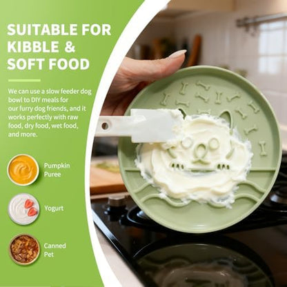 Slow Feeder Dog Bowl for Small Medium Dogs & Cats, 7.5 Inch Non Slip Slow Bowl with 37 Suction Cups, Anti-Choking Food Grade Silicone Slow Eating Bowl - Image 6