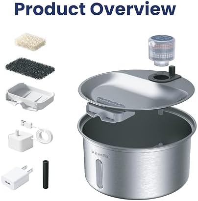 PawsPik PureFlow MAX Automatic Pet Water Dispenser, Stainless Steel Curve Dog & Cat Water Fountain, 3.2-Liter for Fresh, Long-Lasting Hydration - Image 6