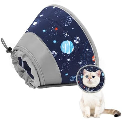 Cat Cone Collar Soft to Stop Licking, Adjustable, Foldable Lightweight Kitten Cones After Surgery Recovery for Cats & Kittens, Cat Cone Alternative, Easy Eating (Grey, M) by GoGoPaw
