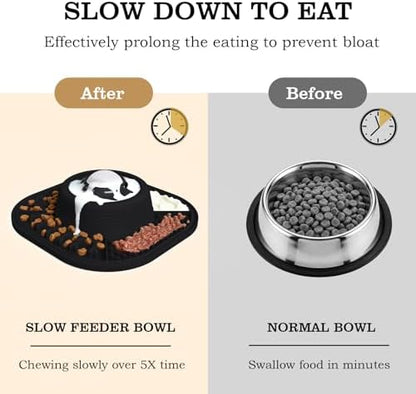 Dog Lick Bowl with Interactive Rolling Ball & Slow Feeder, Black - Image 5