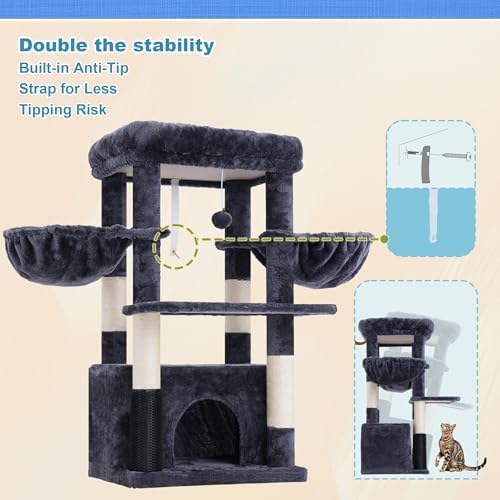 Hey-brother Cat Tree Tower with Large Platform, Spacious Condo, MPJ060G - Image 7