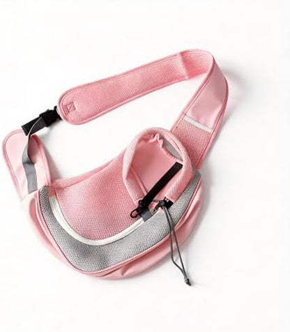 Dog Sling Carrier, Up to 5 lbs, Breathable Mesh Hand-Free Bag for Small Dogs Cat for Traveling, Hiking, Medium, Pink - Image 7
