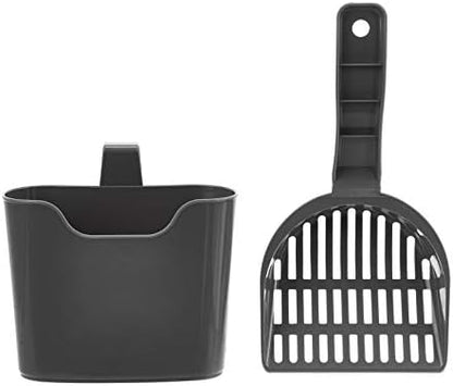 Amazon Basics Durable Cat Litter Scoop with Holder, Hangs on Litter Box, Efficient Scooper, 1 Count (Pack of 12) by AmazonBasics