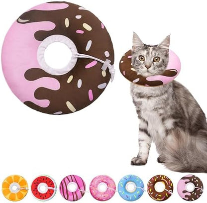 Seyezo Cat Cone Collar Soft, Adjustable Cat Recovery Cone,Chocolate, Medium by Seyezo
