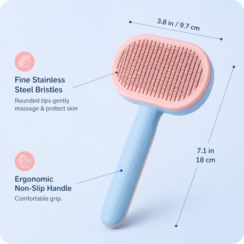 Cat Deshedding Tool, Self Cleaning Cat Deshedder, Medium & Long Hair, White - Image 4