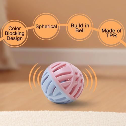 Cat Toy Balls with Bell Inside, Rubber, 2 inches, 3 Pcs - Image 3
