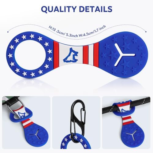 2 Pieces Dog Poop Bag Holder for Leash Waste Bag Carrier (Blue - American Flag) - Image 2