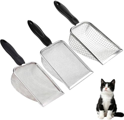 3PCS Cat Litter Scoop, Mesh Kitty Litter Scooper (2.8/3.8/5mm Mesh) by LUOTIVON