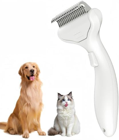 Undercoat Rake for Dogs & Cats, Self‑Clean Deshedding Brush, Dematting Comb by Unknown