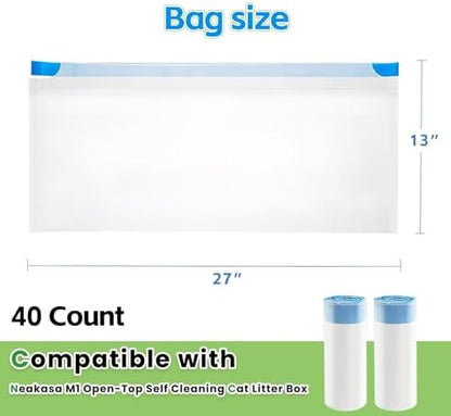 40 Count Litter Bags Compatible with pet pivot litter box and NeakasaM1 Open-Top Self-Cleaning Cat Litter Box, 2 Rolls Cat Litter Waste Receptacles Bags (40 Count) - Image 4