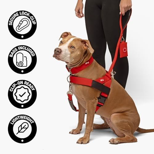Dog Friendly Co. Poop Bag Holder for Leash, Dog Waste Bag (Red) - Image 3