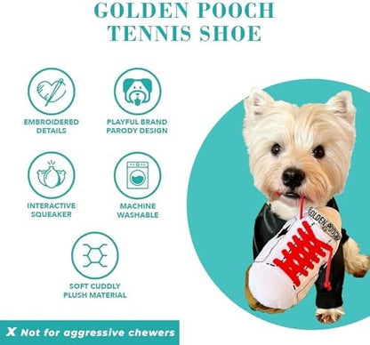 Haute Diggity Dog Golden Pooch Tennis Shoe Plush Dog Toy, Designer Parody - Image 4