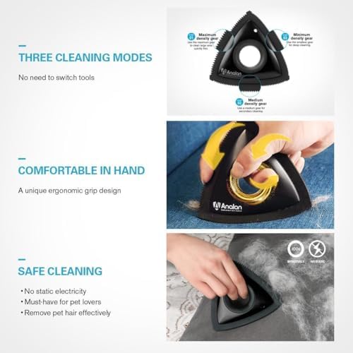 Mini Pet Hair Remover for Car Detailing(Suit with 2 Blades, Lemon Blue) - Image 7