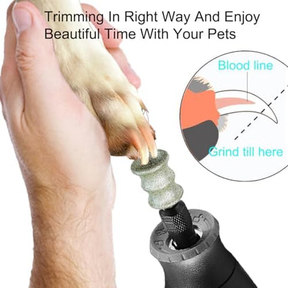 Dog Nail Grooming Tools - Dog Nail Grinder Attachment for Dremel - Diamond Rotary Nail Grinder Bits for Small Medium Dogs Cats and Animals (L) - Image 3