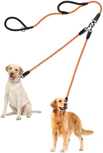PetBonus Rope Double Dog Leash, No Tangle Dual Leash for Walking Two Dogs by Petbonus