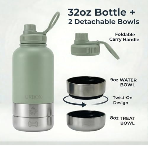 Portable Dog Water Bottle 32oz Insulated Travel Bottle for Small Dogs - Image 2