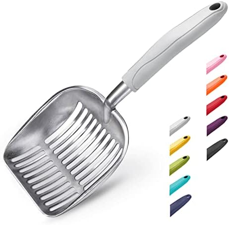 WePet Cat Litter Scoop, Aluminum Alloy Sifter, Kitty Metal Scooper, Deep Shovel, Long Handle, Poop Sifting, Kitten Pooper Lifter, Durable, Heavy Duty, for Litter Box by WePet
