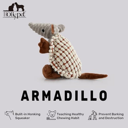 Hollypet Armadillo Squeaky Puppy Dog Toys for Small Medium Dogs, 8" - Image 4