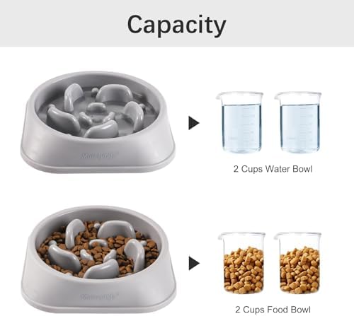 MateeyLife 1-Pack Slow Feeder Dog Bowls, 2 Cups, Dog Puzzle Feeder Bowl - Image 5