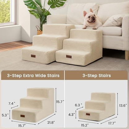 Aodisman Dog Stairs for Small Dogs,Wider 3-Step Pet Steps for Couch & Bed - Image 4