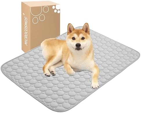 MICROCOSMOS Summer Cooling Mat & Sleeping Pad- Water Absorption Top, Materials Safe, Easy Carry, EZ Clean. Keep Cooling for Pets, Kids and Adults.(Grey, 36" x24") by MICROCOSMOS