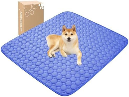MICROCOSMOS Summer Cooling Mat & Sleeping Pad- Water Absorption Top, Materials Safe, Easy Carry, EZ Clean. Keep Cooling for Pets, Kids and Adults.(Navy Blue, 48" x48") by MICROCOSMOS