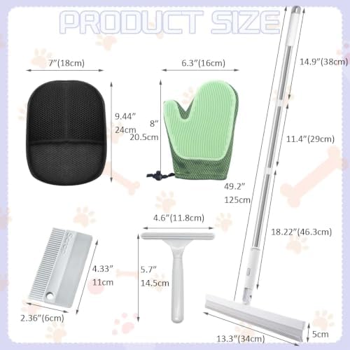 Carpet Rake for Pet Hair Removal Tool - 5 in 1 Kit for Dog Cat Fur Remover - Image 2