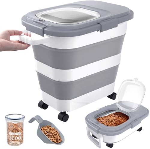 23-25Lbs Airtight Dog Food Storage Container,Collapsible Dog Food Container by DDMOMMYCOLLAPSIBLEFOODSTORAGECONTAINERFAMILY