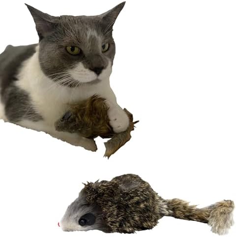 SPOT Shaggy Plush Giant Mouse - Cat Toy, Fuzzy Mice with Catnip and Rattle Toy for Indoor Cats and Kittens, Perfect Size for Pouncing on, Chasing, Hunting - 8.5in, 1 Piece by SPOT