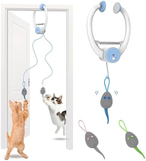 Interactive Cat Toys for Indoor Cats - Automatic Flying Bird Feather Toy Chase Exercise Enrichment Stimulation, Rechargeable Durable Safe Kitten & Adult Cat Electric Hanging Toy for Bored Cats (White) - Image 7
