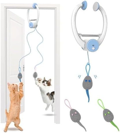 Interactive Cat Toys for Indoor Cats - Automatic Flying Bird Feather Toy Chase Exercise Enrichment Stimulation, Rechargeable Durable Safe Kitten & Adult Cat Electric Hanging Toy for Bored Cats (White) - Image 7
