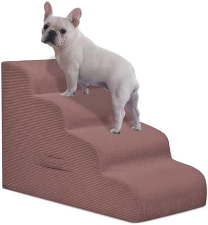 Mesa Lemon 4 Step Dog Stairs Pet Ramp for High Beds, Sofas and Cars by MesaLemon