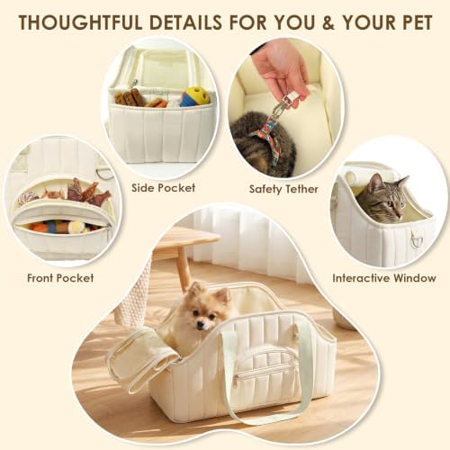 XIAPIA Dog Purse Carrier for Small Dog, Sturdy Travel Tote with Hard Bottom - Image 4