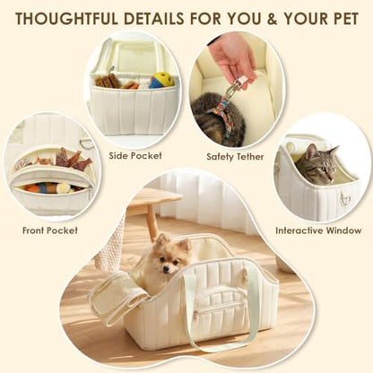 XIAPIA Dog Purse Carrier for Small Dog, Sturdy Travel Tote with Hard Bottom - Image 4