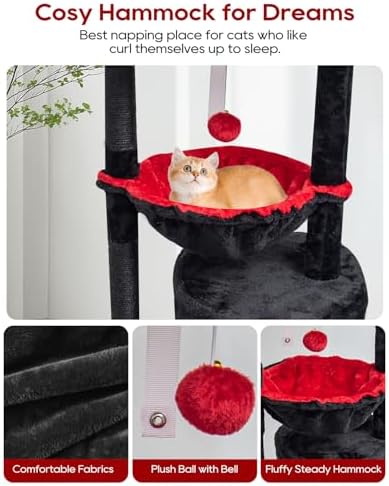 SYANDLVY Gothic Cat Tree with Coffin Bed for Indoor Cats, Modern House - Image 3