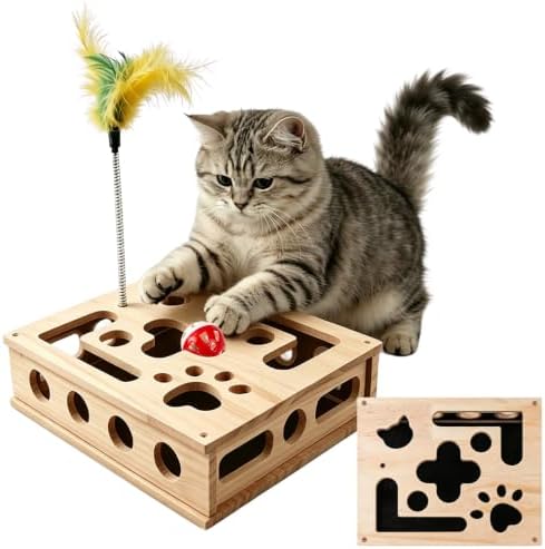 Cat Nail File Enrichment Box Scratch Puzzle Toy with Slot Lock Screws by Fanme%C2%AE