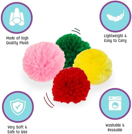 SPOT Wool Pom Poms Cat Toy - Interactive Wool Balls Cat Toy with Catnip for Cats and Kittens to Bite, Swat and Chase - 1.5 inch, 4 pcs - Image 5