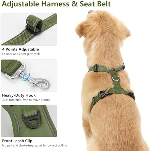 VavoPaw Dog Seat Belt Vest Harness for Car, 2 in 1 Seatbelt Buckle - Image 4