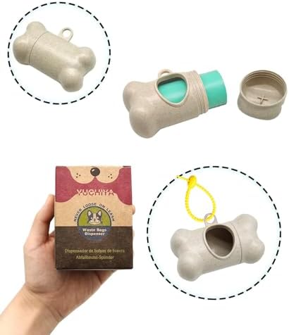 Dog Poop Pickup Bags Holder Dispenser with Standard-Sized Leak-Proof Scented Doggy Waste Bags and Carabiner with Safety Lock&Fastener Never Loose on Leash Lead Again (2 Holders 30 Bags, Beige) - Image 2