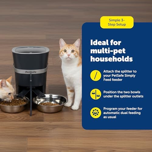 PetSafe 2-Pet Meal Splitter with Bowl - Designed for PetSafe Smart Feed and Healthy Pet Simply Feed Automatic Cat Feeder - No-Mess Food Dispensing - Includes Privacy Panel - Image 5