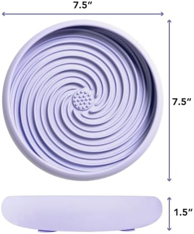 Awoo Lick Dish Silicone Dog & Cat Lick Mat Slow Feeder Dish, Extend Mealtime, Non-Slip, Wet and Dry Food Compatible (Periwinkle) - Image 2