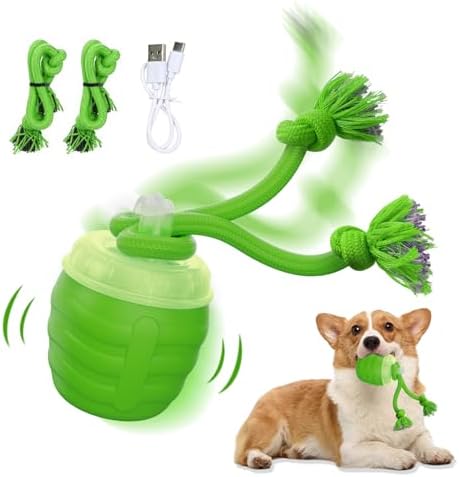 Interactive Dog Toy, [Newly Upgraded] Motion Activated Rolling Squeaky Ball for Medium/Large Dogs, Automatic Moving Dogs Ball for Boredom, USB Rechargeable(Green) by Huimpet