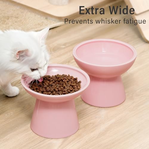 CEEFU 2-Pack Elevated Ceramic Cat Bowls Extra Wide for Food & Water - Image 6