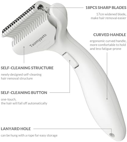 One Press Self Cleaning Dog Brush for Shedding Undercoat Deshedding Rake - Image 2