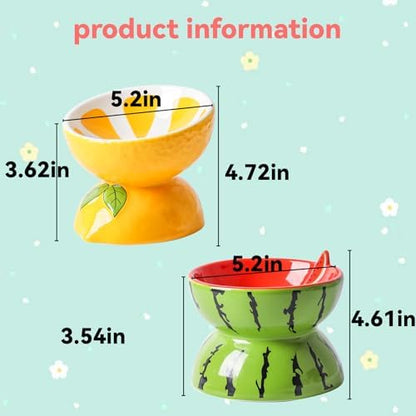 2PCS Ceramic Elevated Cat Bowls Raised Cat Food and Water Bowl Dishes Set - Image 4