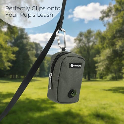 Dog Treat Pouch for Training, Portable Dog Walking Bag Built in Poop Dispenser, Pocket Sized Pet Pouches, Doggie Puppy Snack Rewards Bag,Treat Carrier Holder with Clip (Army Green) - Image 6