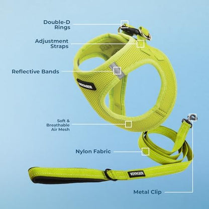 Best Pet Supplies Voyager Step-in Air All Weather Mesh Harness and Reflective Dog 5ft Leash Combo with Neoprene Handle, for Small, Medium and Large Breed Puppies - Lime Green, XX-Small - Image 3