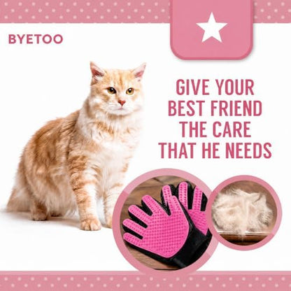 BYETOO Pet Dog Cat Grooming Glove with 261Tips,Gentle Deshedding Brush Glove,Efficient Pet Hair Remover Mitt,Massage Tool with Enhanced Five Finger Design,for Dog,Cat,Rabbit,Horse with Long/Short Fur - Image 6