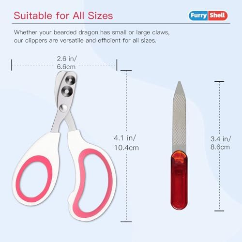 Professional Stainless Steel Bearded Dragon Nail Clippers and File - Perfect Pet Grooming Tool for Bearded Dragon, Lizard,Turtle,Chameleon - Reptile Care Supplies - Image 2